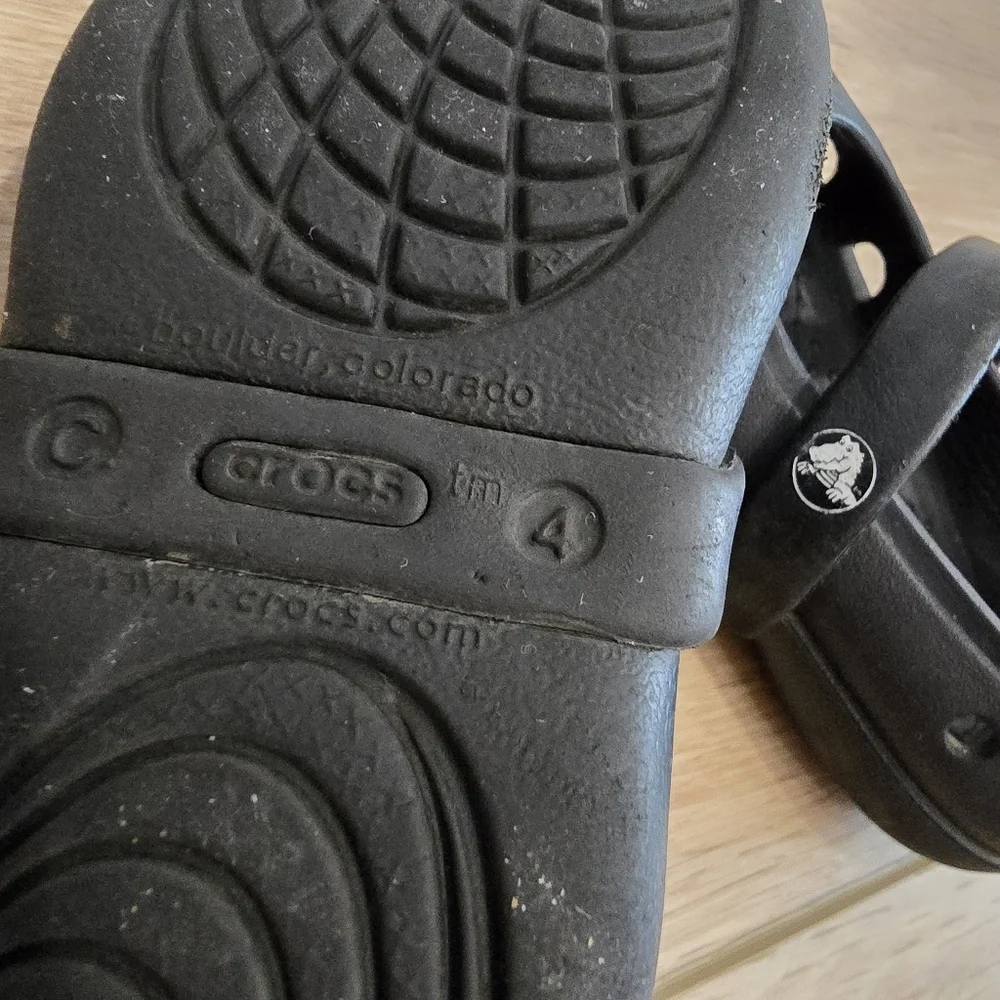 Crocs Baby Toddler Size 4 C Shoes Clogs Kids Water Sandals Slip On Black